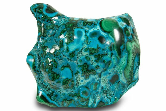 Vibrant Polished Malachite with Chrysocolla - DR Congo #305206